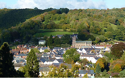 This is a picture of the townscape looking towards All Saints church, taken from Burridge Woods.